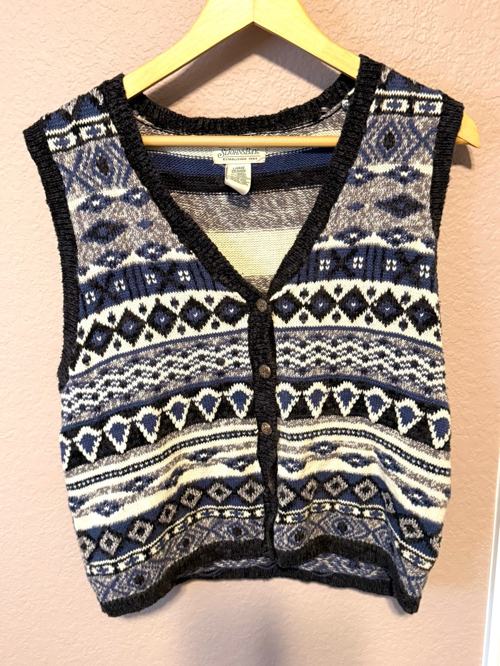 Vintage St. John’s Bay Button Up Sweater Vest.